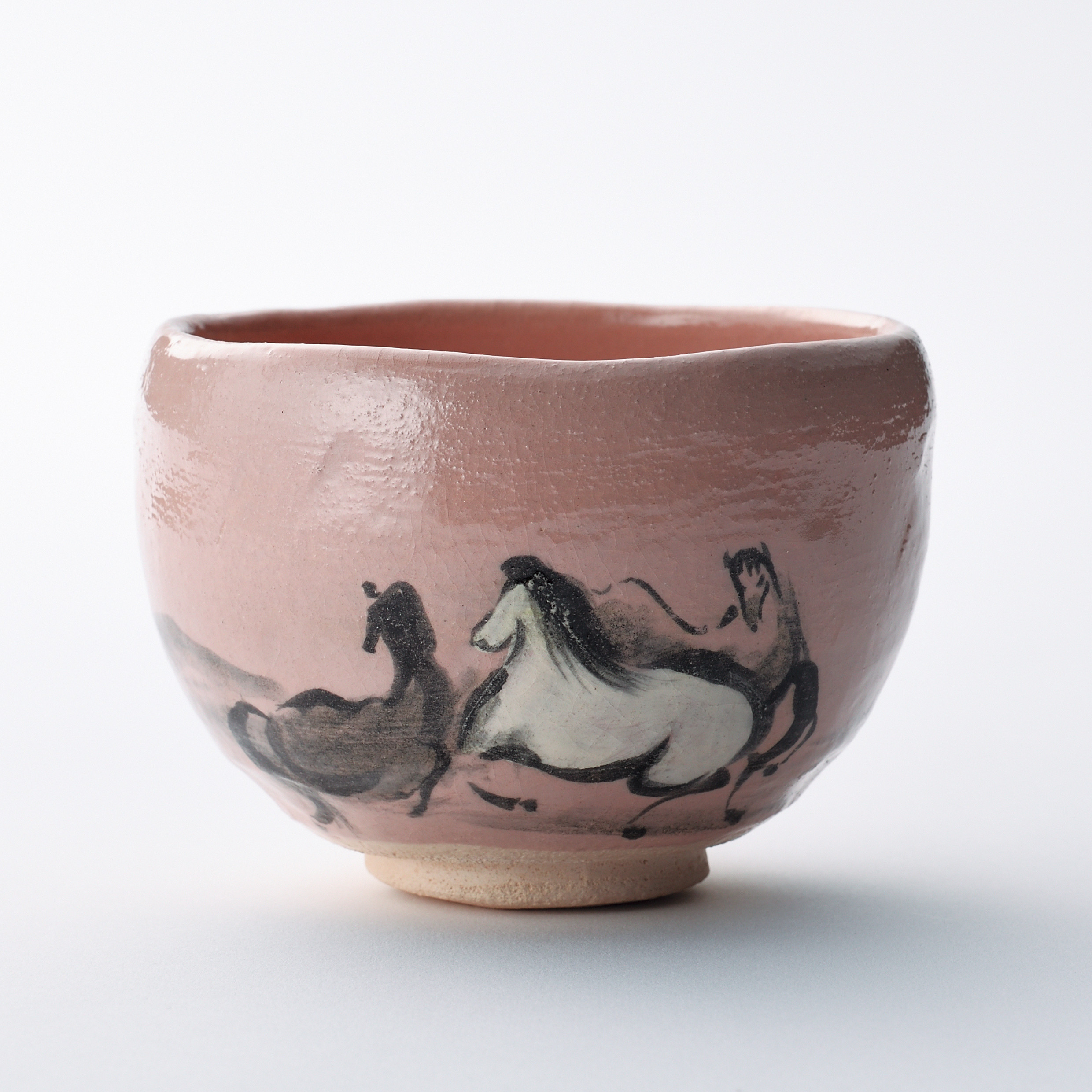 2026年 楽焼〚馬の絵〛抹茶碗　楽入印　茶道具　干支茶碗　新春　正月　贈答品