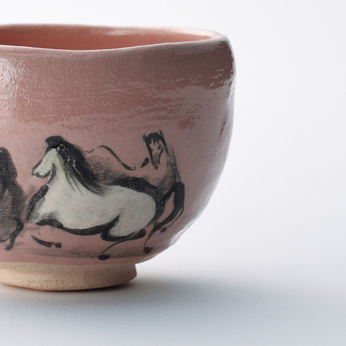 2026年 楽焼〚馬の絵〛抹茶碗 茶入印 茶道具 干支茶碗 新春 正月 贈答