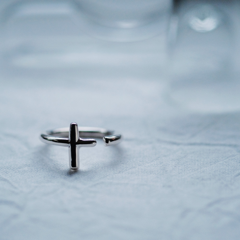 十字架 オープン リング シルバー925