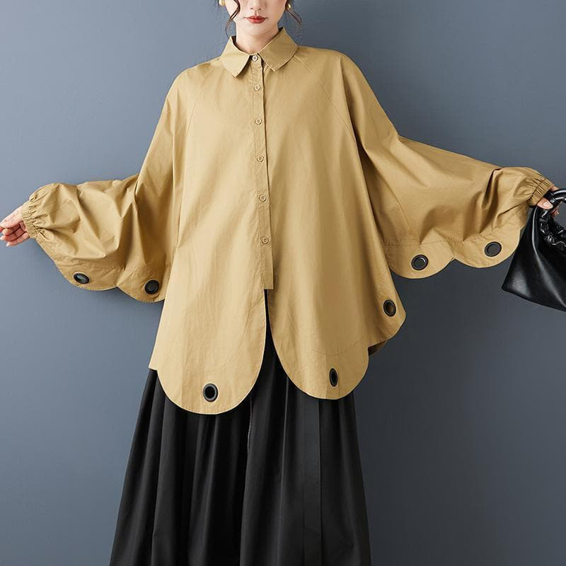 大きいサイズ 新品 秋冬 ドルマン袖 個性的 カーディガン チュニックカーキr