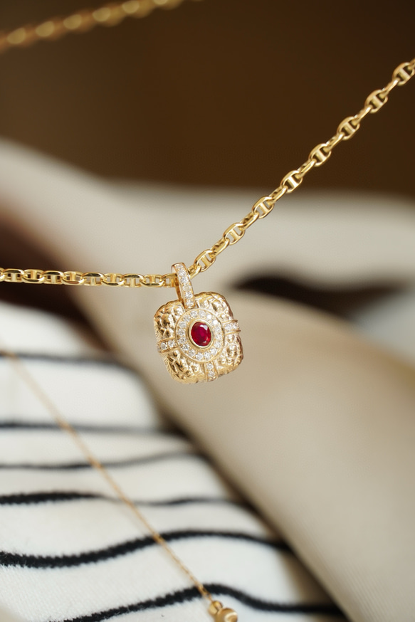 yukiko ⭐️K18 ダイヤモンド　エメラルド　ルビーペンダント yukiko 様専用⭐️K18 ダイヤモンド エメラルド ルビーペンダント