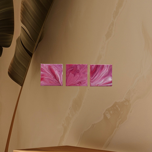 DESSERT ROSE Triptych 原画/絵画/アート/抽象画/ニュアンス/モダン