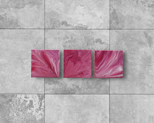 DESSERT ROSE Triptych 原画/絵画/アート/抽象画/ニュアンス/モダン