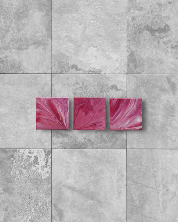 DESSERT ROSE Triptych 原画/絵画/アート/抽象画/ニュアンス/モダン