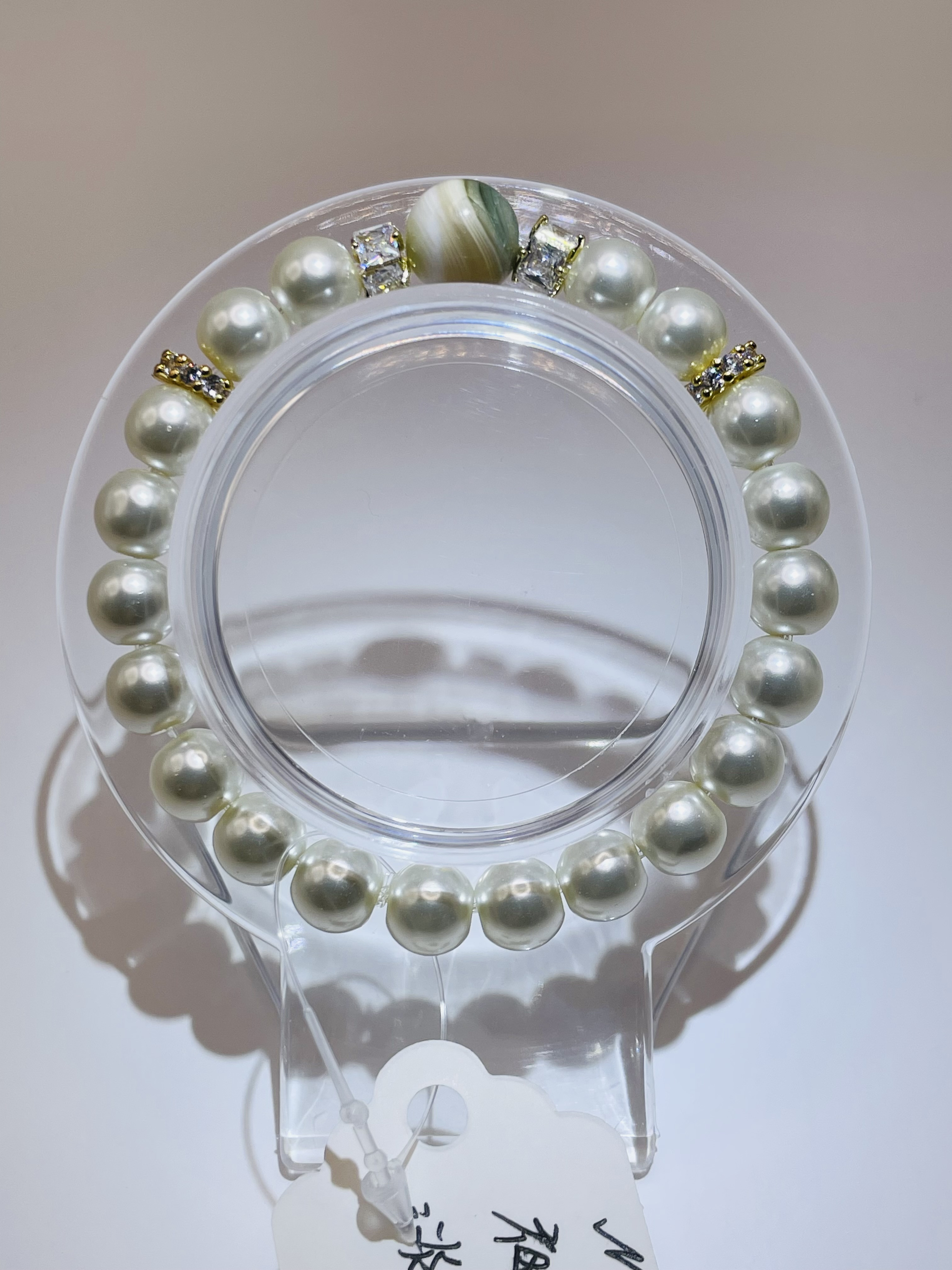 【夜光貝/淡水パール】内径約15cm 浄化済み No,451