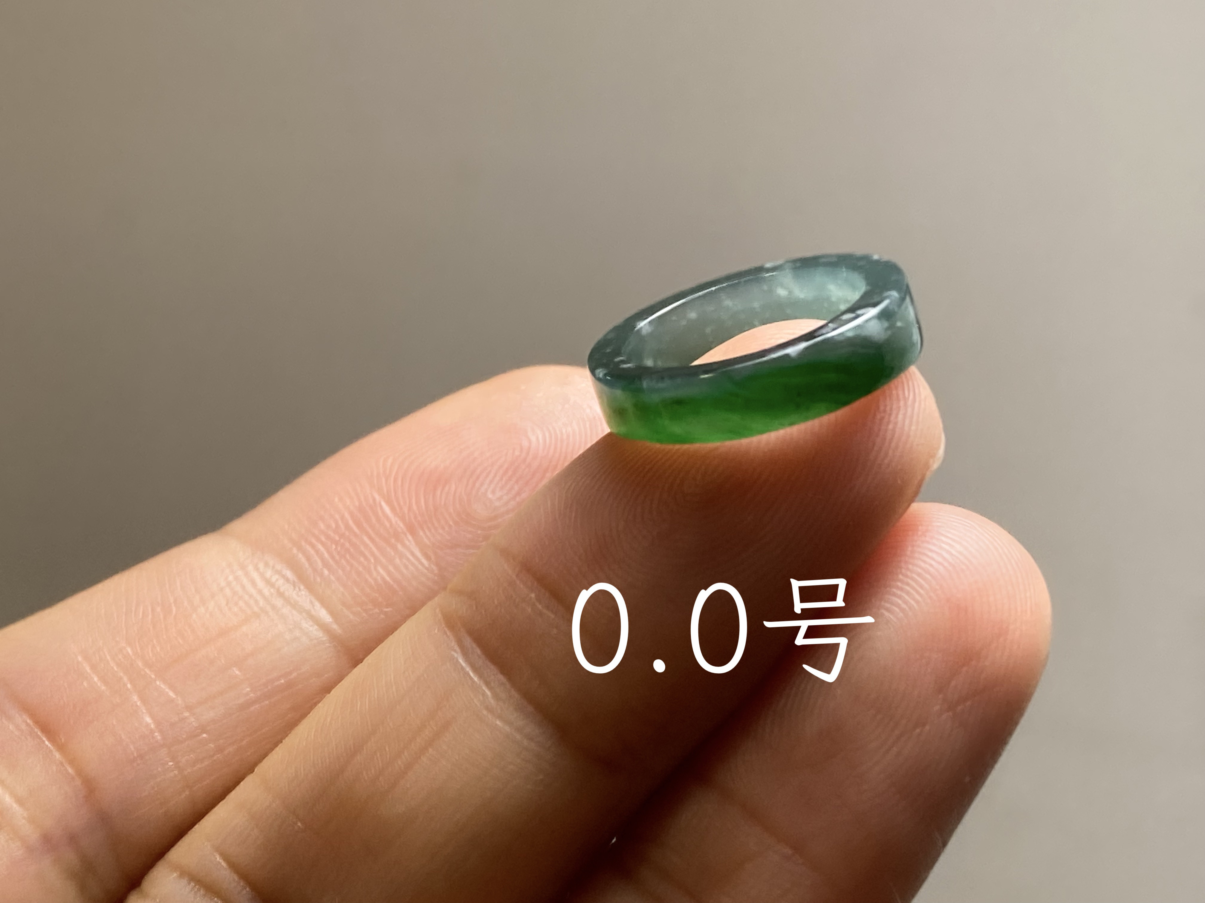 L16-04 ピンキーリング 氷種 0.0号 灰青暗緑 グアテマラ産 A貨 本翡翠 くりぬき リング