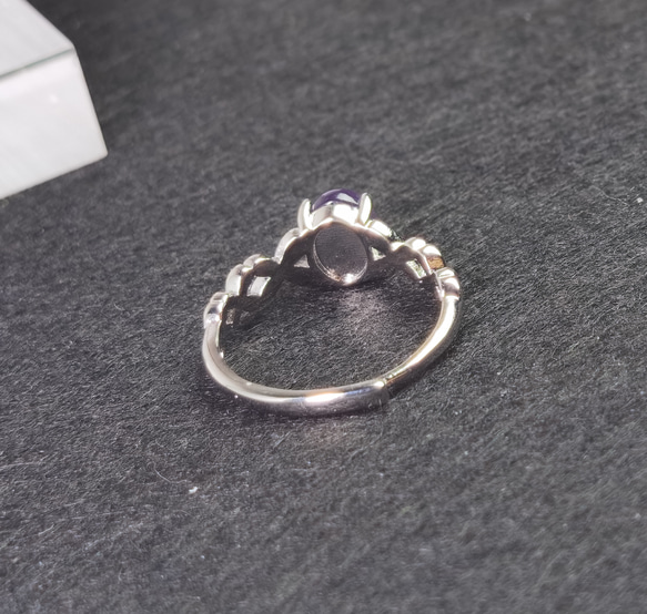 「デイリージュエリー」特価 天然アメジスト クラシックリング　　 4枚目の画像