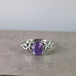 「デイリージュエリー」特価 天然アメジスト クラシックリング　　 2枚目の画像