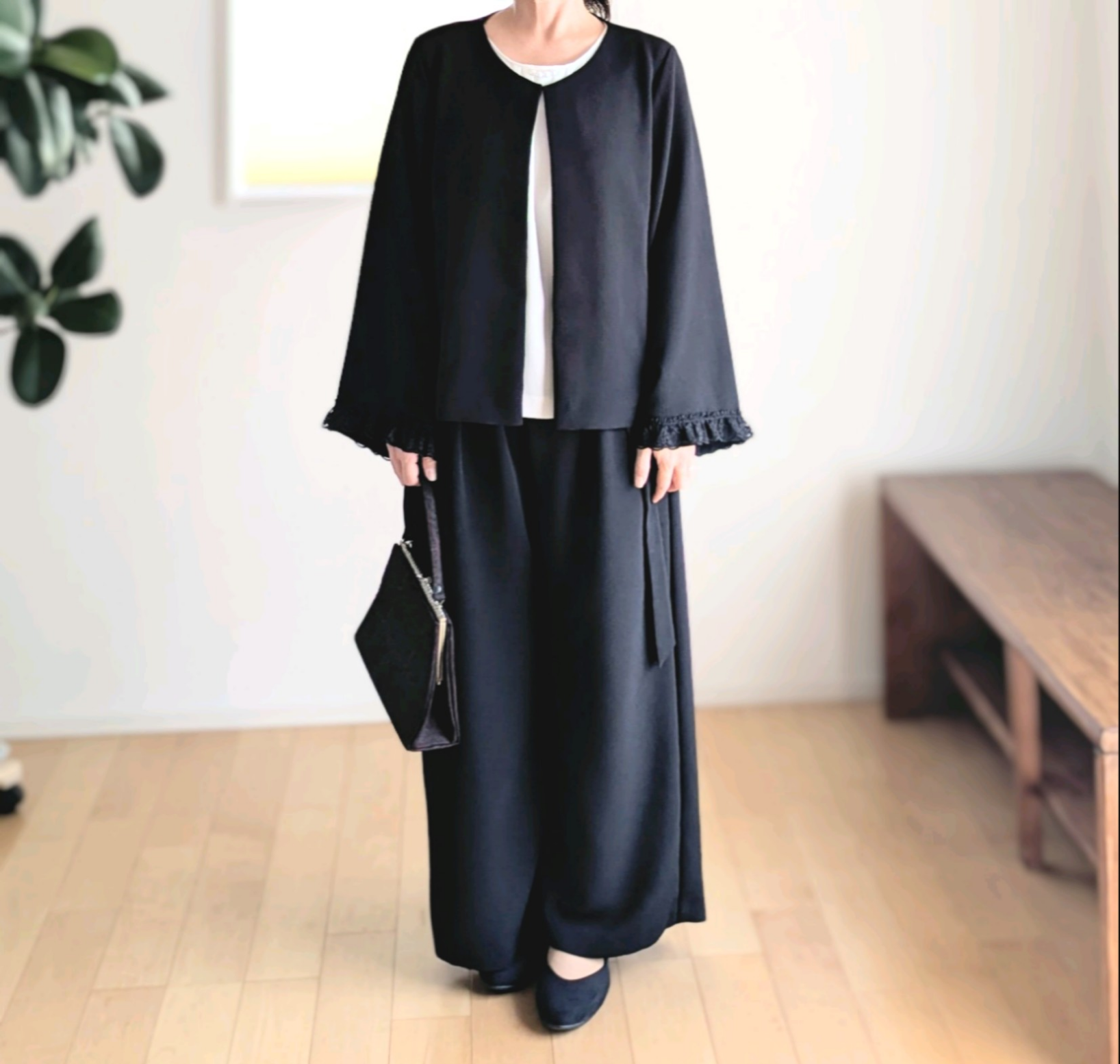 ✿二越ちりめん✿洗えるフォーマルセットアップ✿パンツスーツ ✿【送料無料】卒業式　入学式