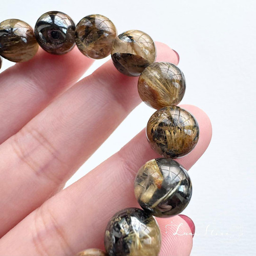 ヘマタイトインタイチンルチル 9mm 天然石 ブレスレット ルチル ヘマタイト ヘマタイトインタイチンルチル 9mm 天然石 ブレスレット ルチル