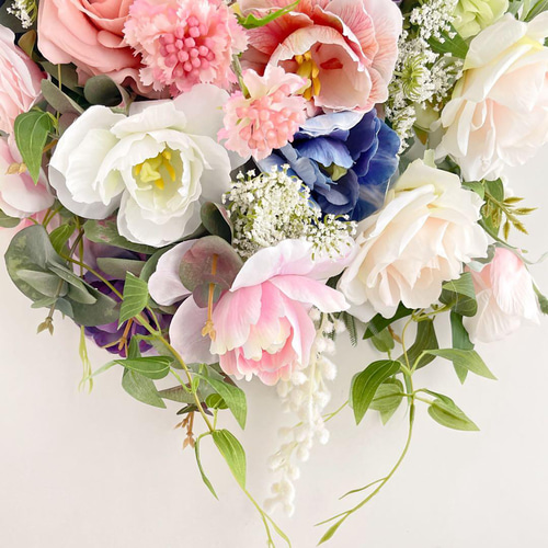 春満開 光触媒 春スワッグ｜チューリップ・ミモザ・ローズの華やかな春