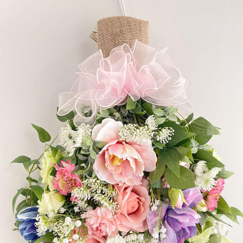 春満開 光触媒 春スワッグ｜チューリップ・ミモザ・ローズの華やかな春