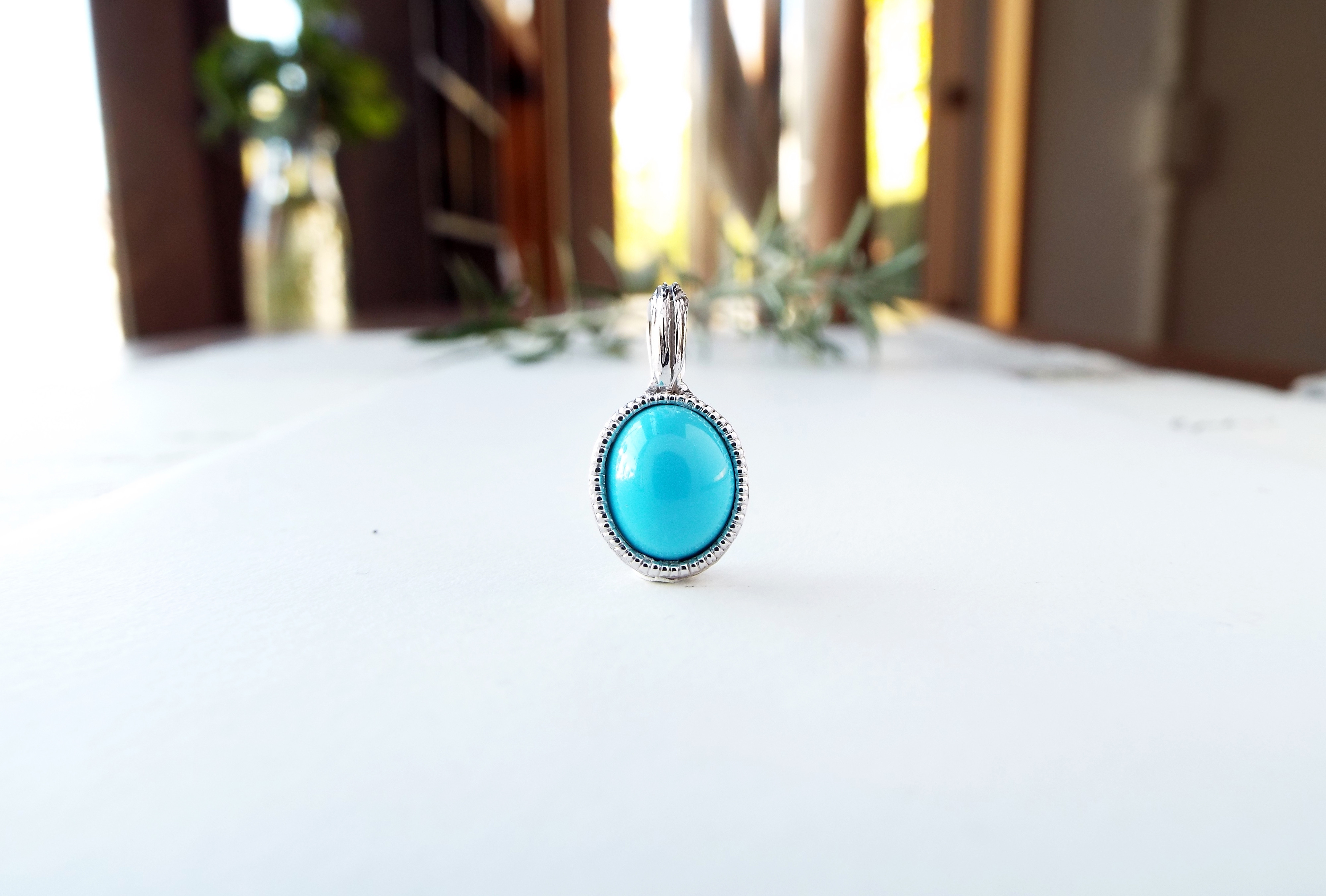 【一点物】スリーピングビューティーターコイズのネックレス（ストレートタイプ）