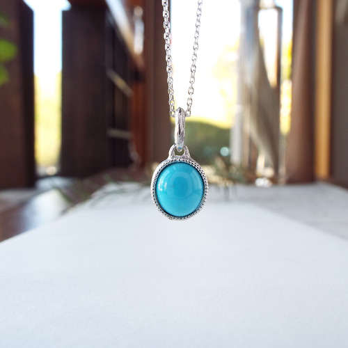 一点物】スリーピングビューティーターコイズのネックレス（スウィング