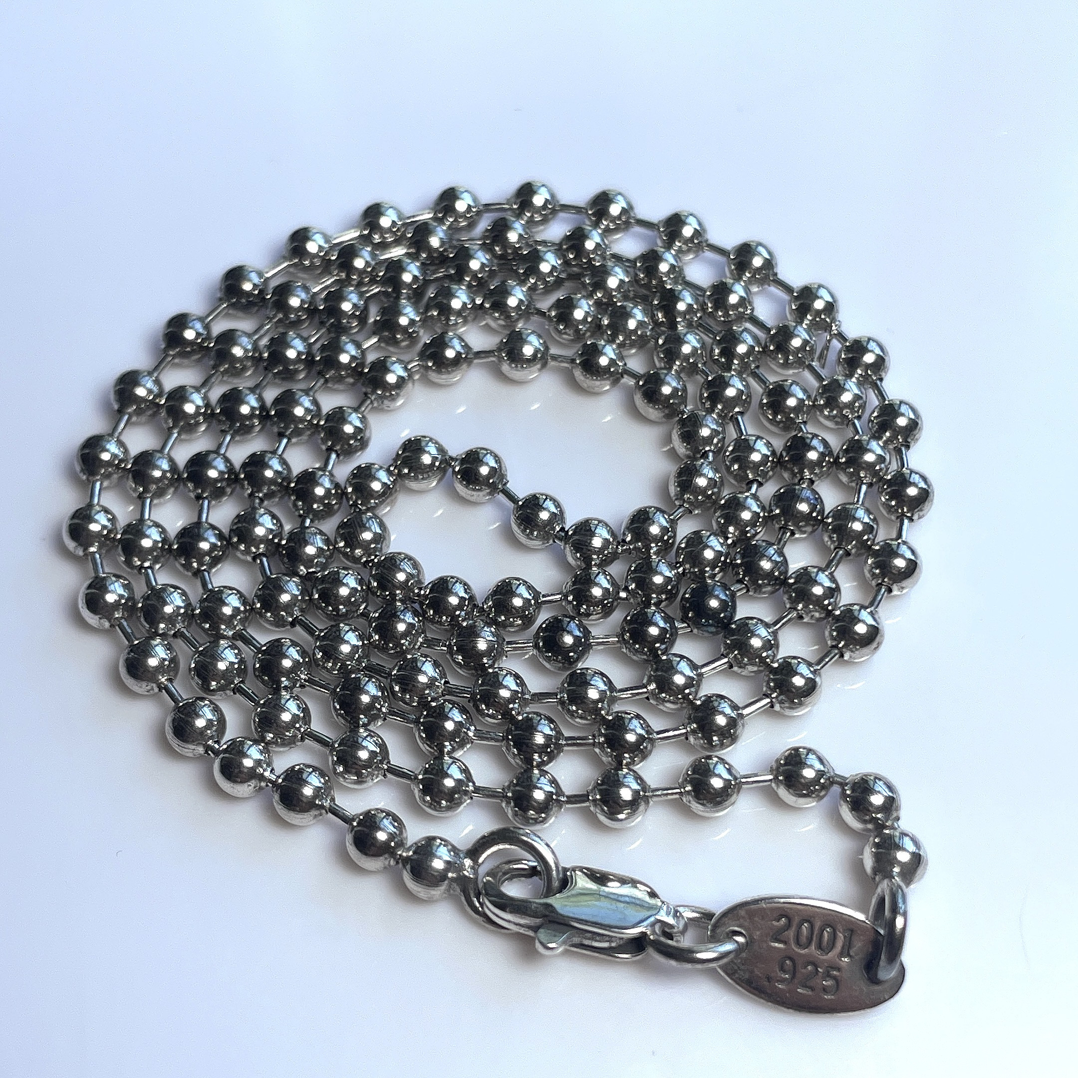 【チェーン】 ボールチェーン　ネックレス　シルバー　silver９２５　刻印入り