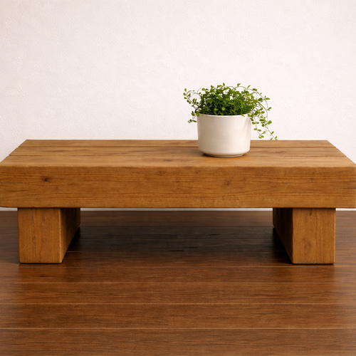 高さオーダー可 18〜40cm】無垢材の木製ローテーブル／飾り台・花台