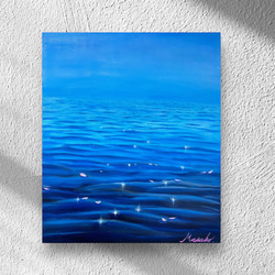 油絵 原画 オリジナル 「エメラルドグリーンの海」送料無料 絵画