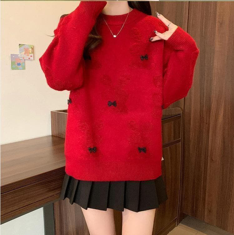 【大きいサイズ有】 レディース ニット　トップス　ウサギ　春 秋冬 新品 長袖/