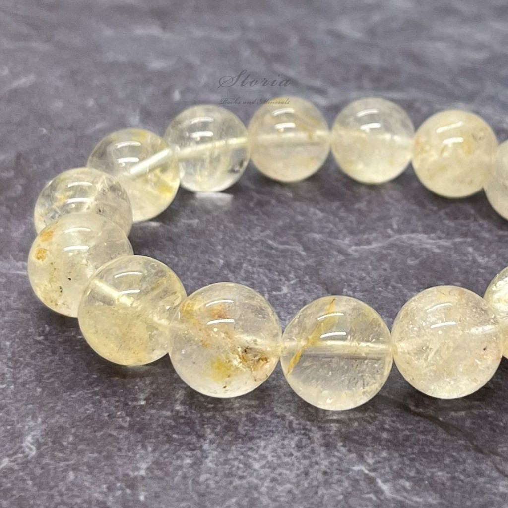 【一点もの】14mm ライモナイト入り ヒマラヤ水晶 ブレスレット【N010609／鑑別済み】