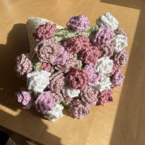 くすみピンク】バラの花束ブランケット ブーケブランケット フラワー