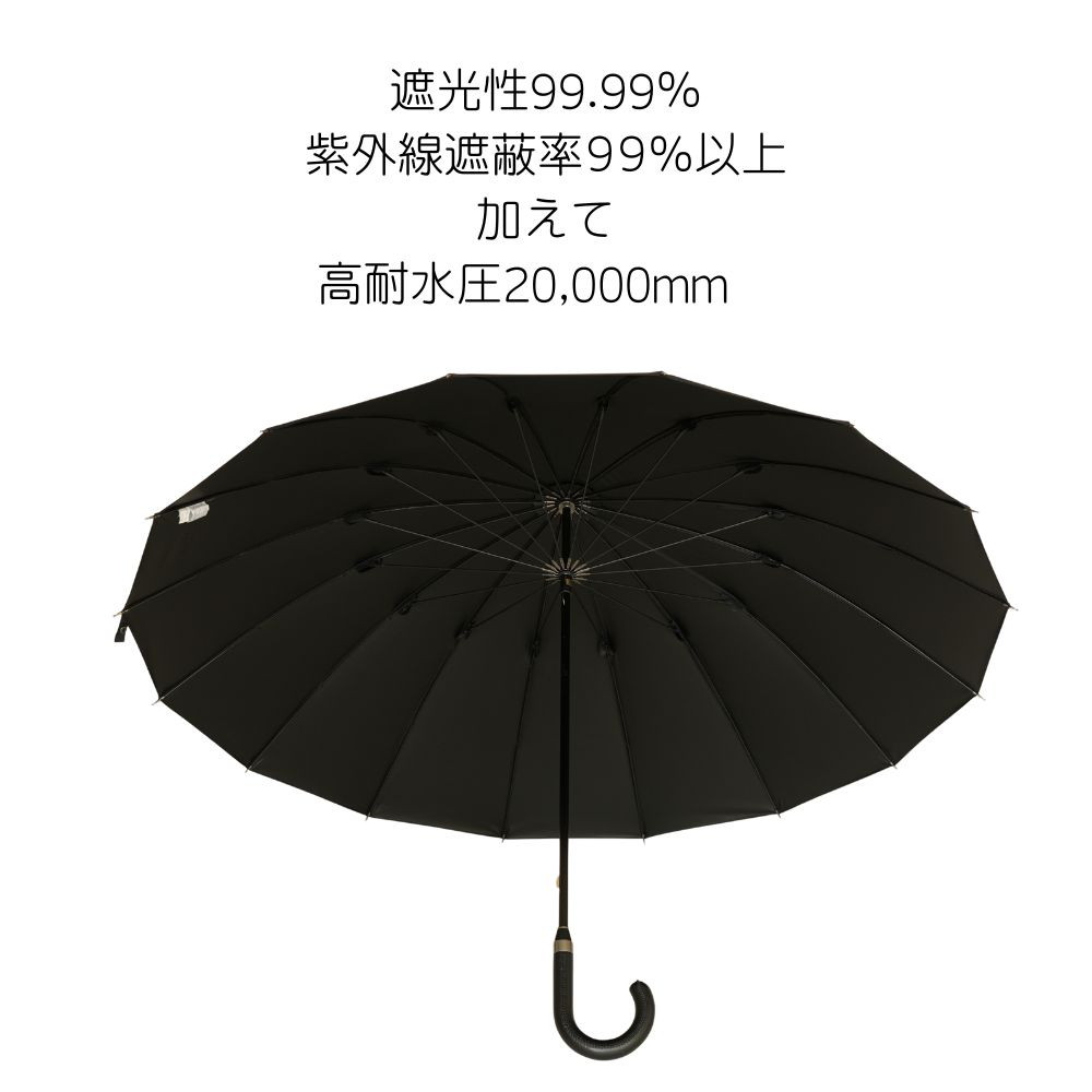 クラシコ 東レサマーシールド フェイクレザー ハンドル ６５cm 晴雨兼用傘１６本骨 手開きタイプ