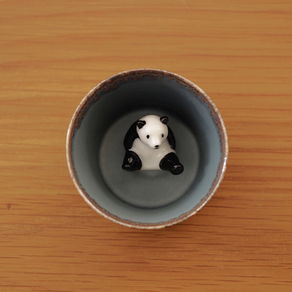 パンダお猪口 (Grey)　【当店限定】※箱なし 1枚目の画像