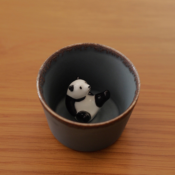 パンダお猪口 (Grey)　【当店限定】※箱なし 4枚目の画像