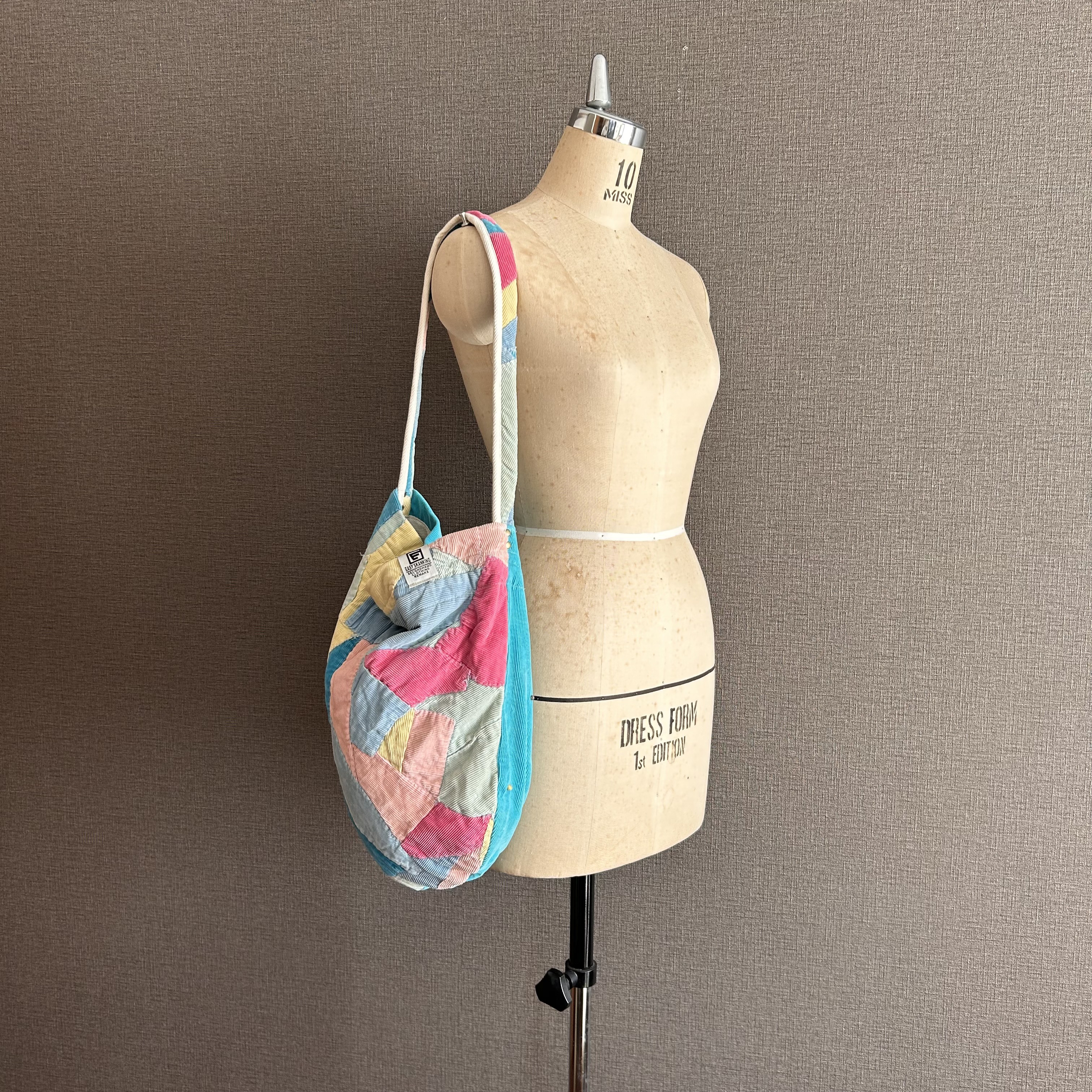 Vintag Corduroy Patchwork Quilt Remake BAG ④