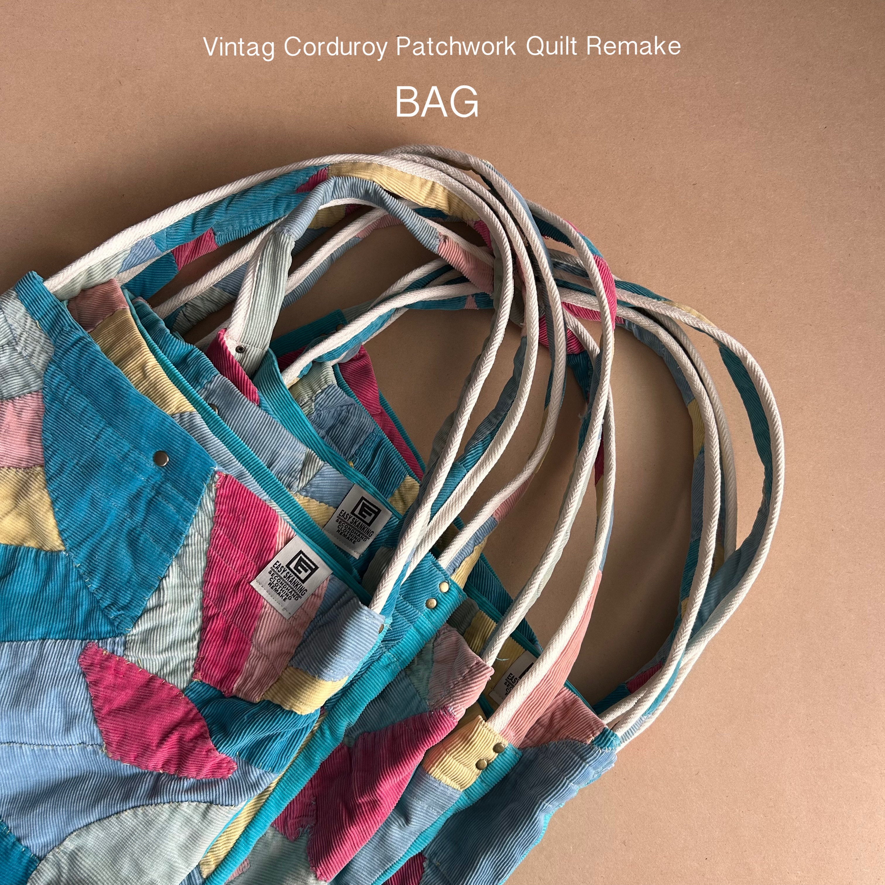 Vintag Corduroy Patchwork Quilt Remake BAG ④