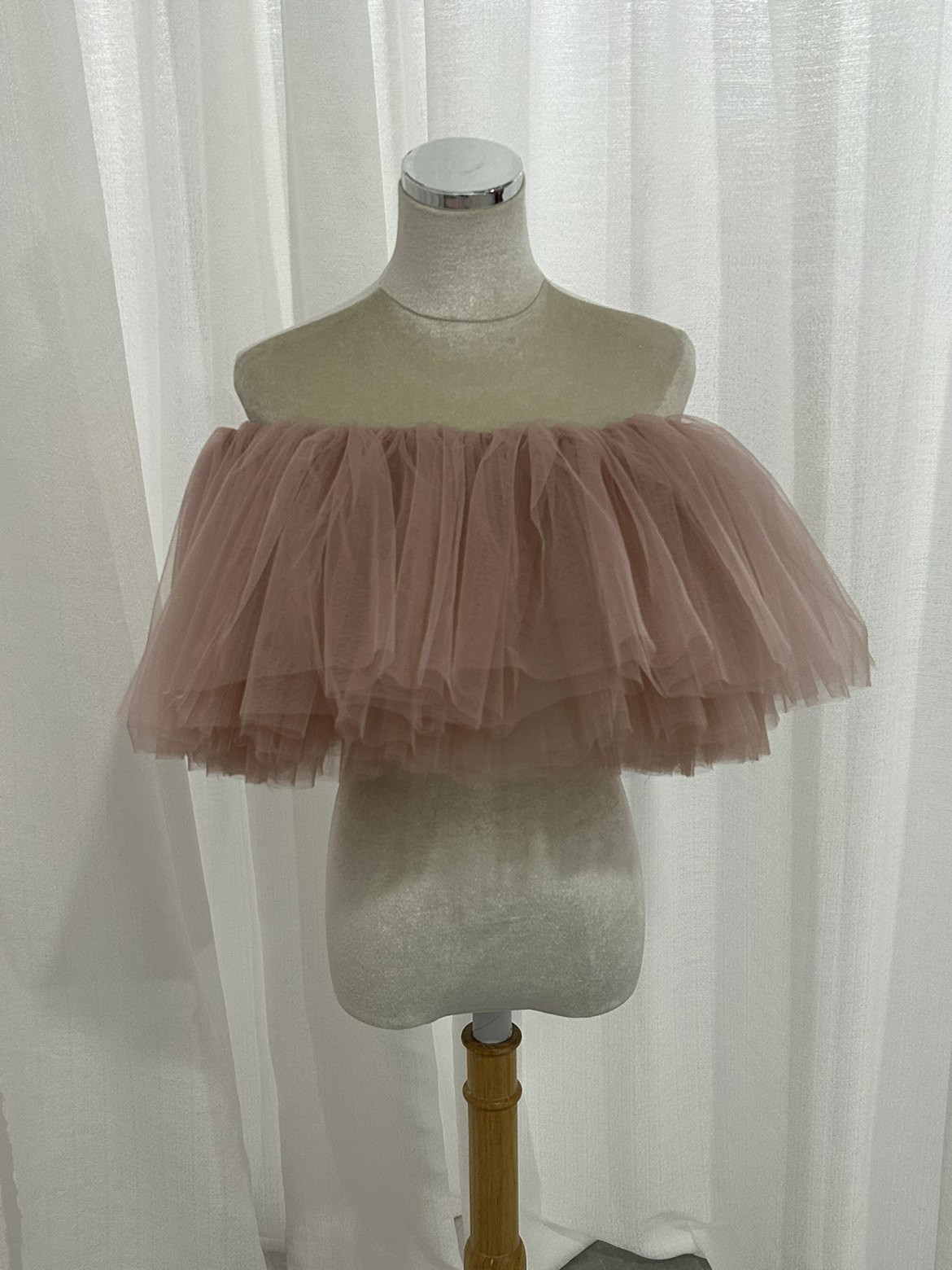 ピンク カラードレス オフショルダー 色直し ソフトチュール 取り外し可能 ピンク サイズ調整可能 ドレスアレンジ お