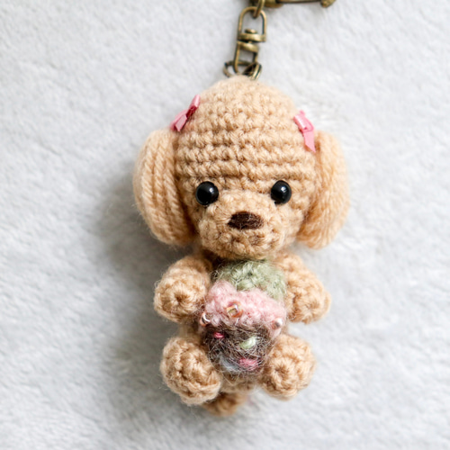 バレンタイン限定☆トイプードルのあみぐるみキーホルダー あみぐるみ