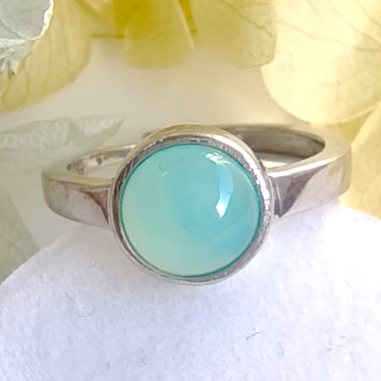 うるうる ブルーオパール 天然石 Ｓ925　8×8㎜