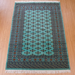 パキスタン手織り絨毯 バタフライモチーフラグ 77×45cm パキスタン