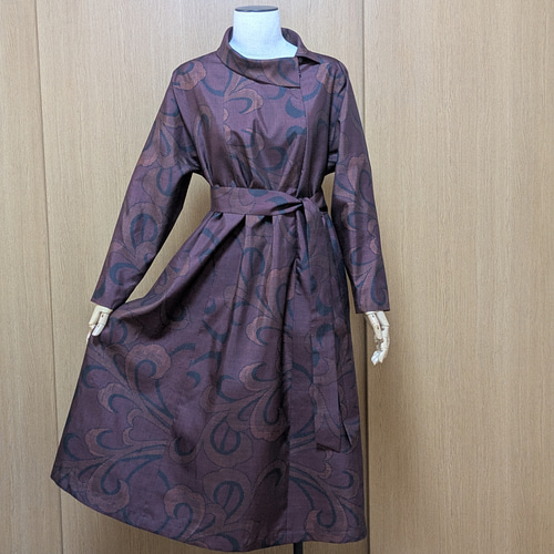 着物リメイク ワンピース 大島紬 L〜LL ワンピース さらあお 通販