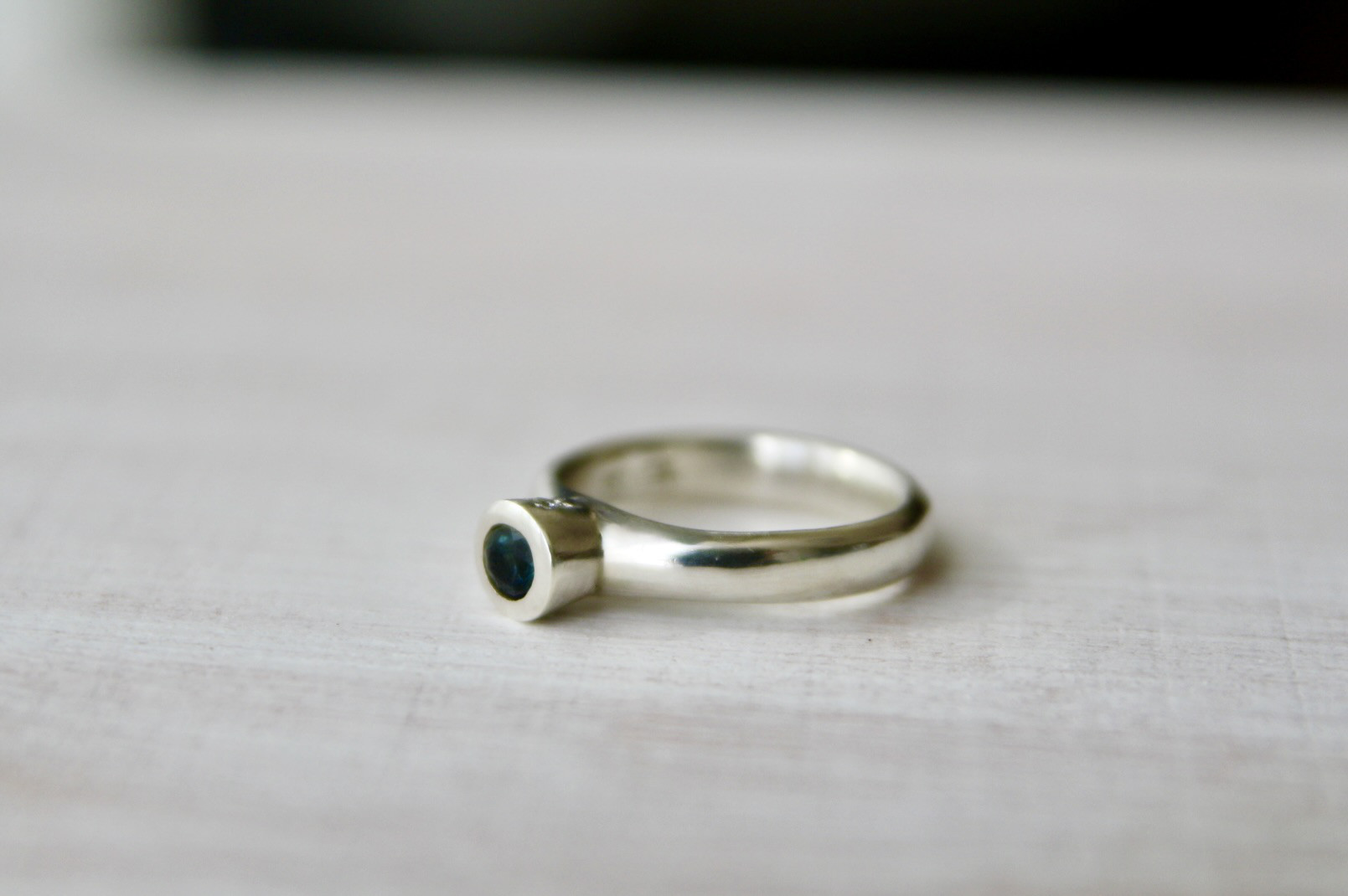 ブルーサファイア×ダイア　silver リング