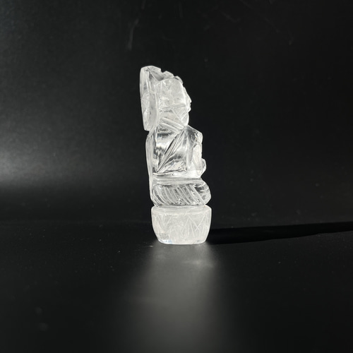 水晶製　立像 喜馬拉雅水晶拉克希米雕像| 一尊獨一無二的透明拉克希米女神鵰塑，象徵