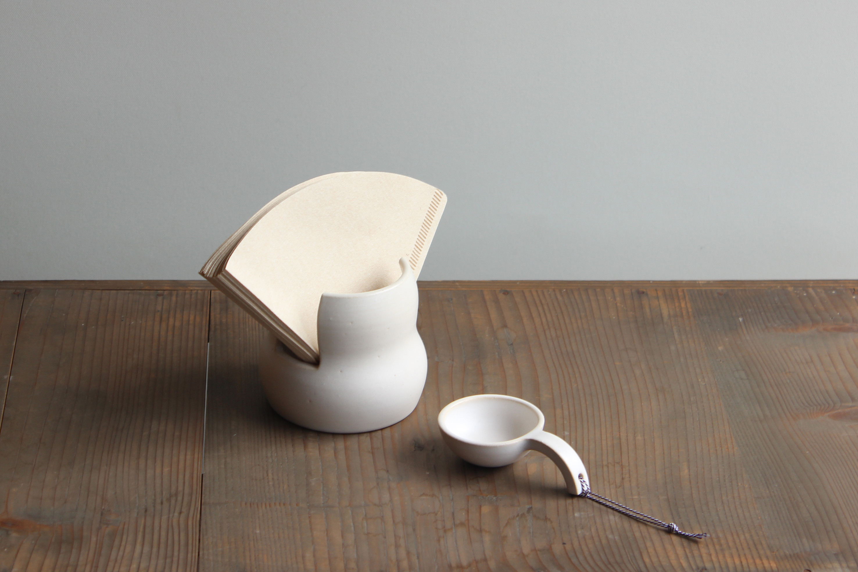 コーヒーフィルターホルダー さじセット 白1