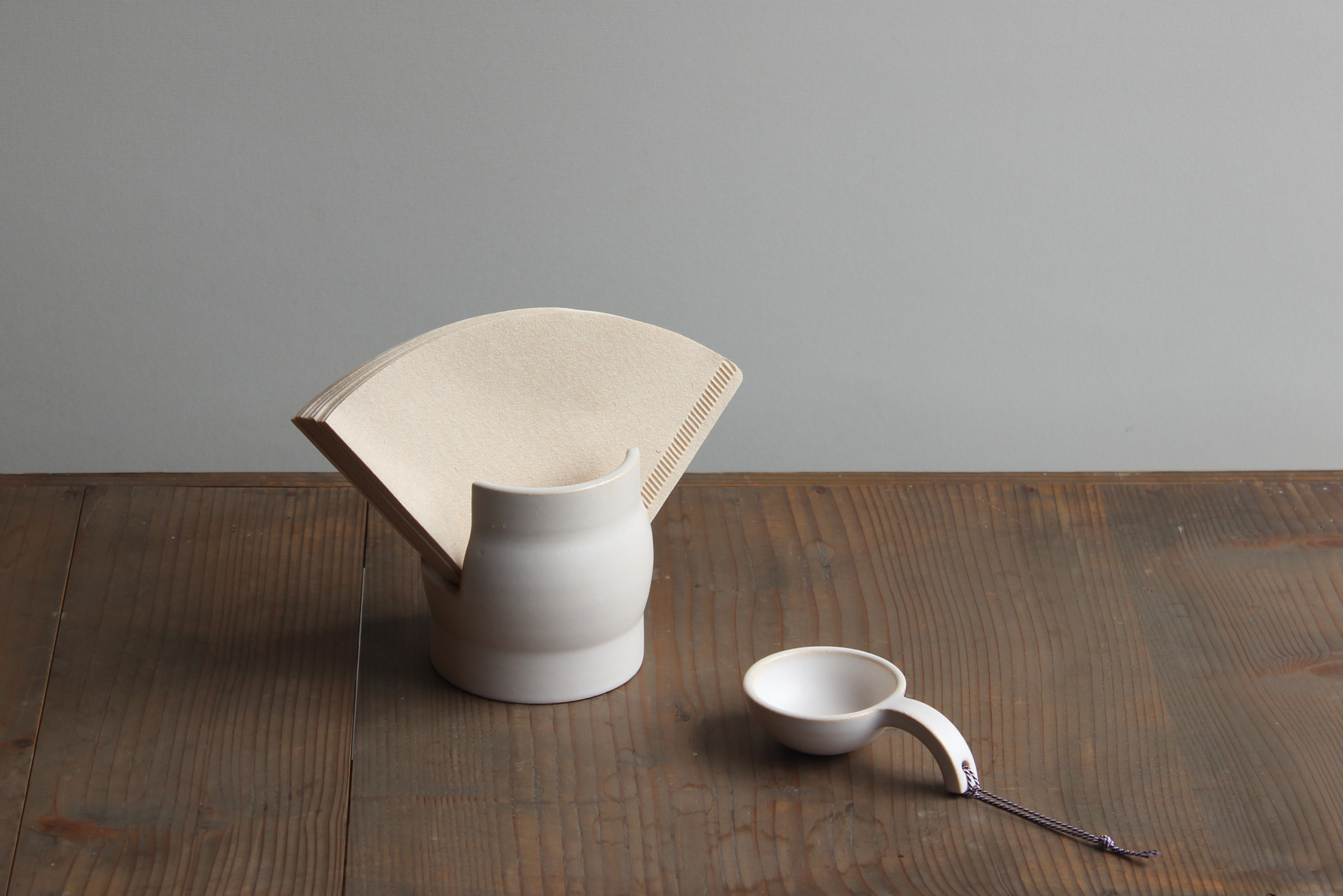 コーヒーフィルターホルダー さじセット 白2