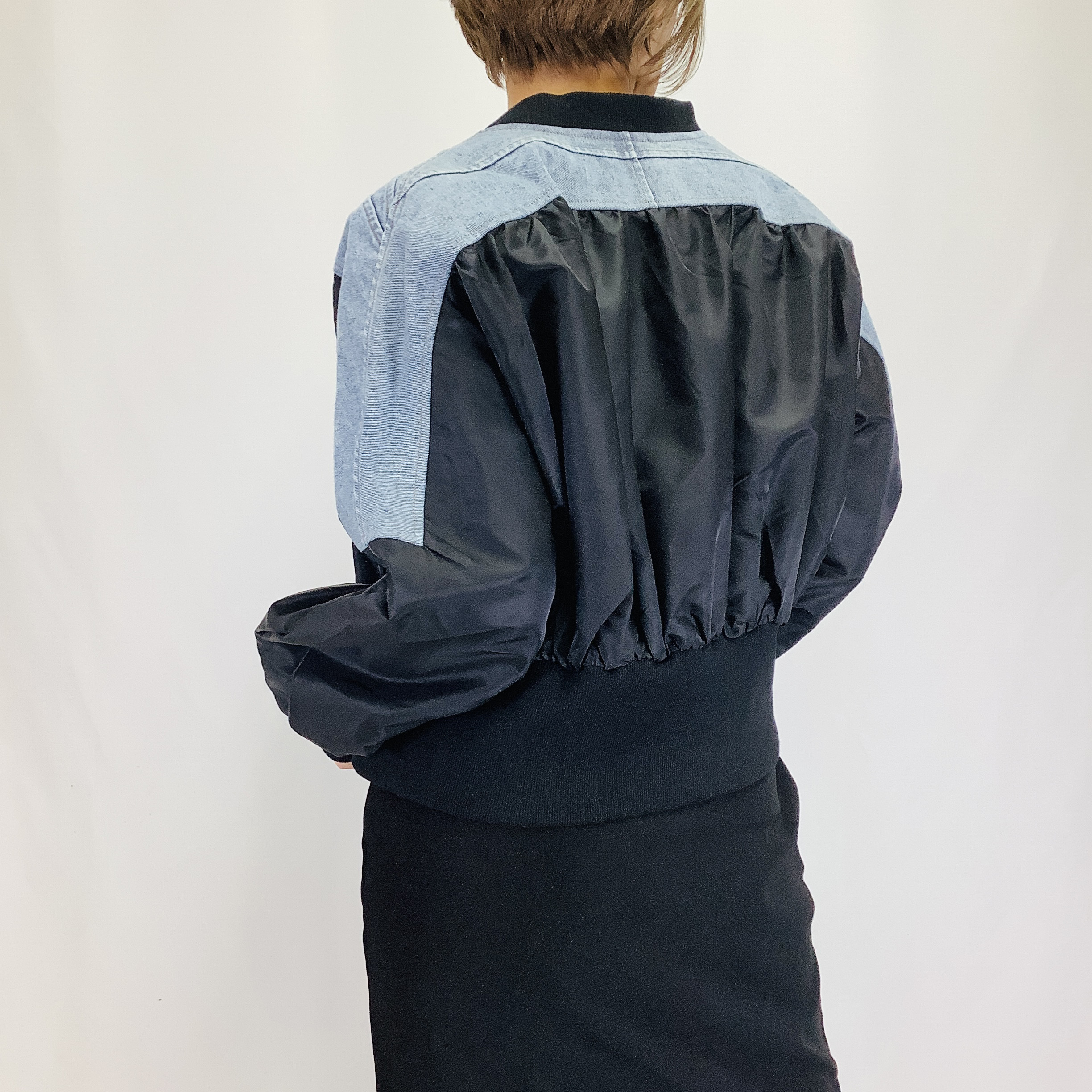 №A16702　【2026年 春　新作】デニム切替ROOKテイストジャケット