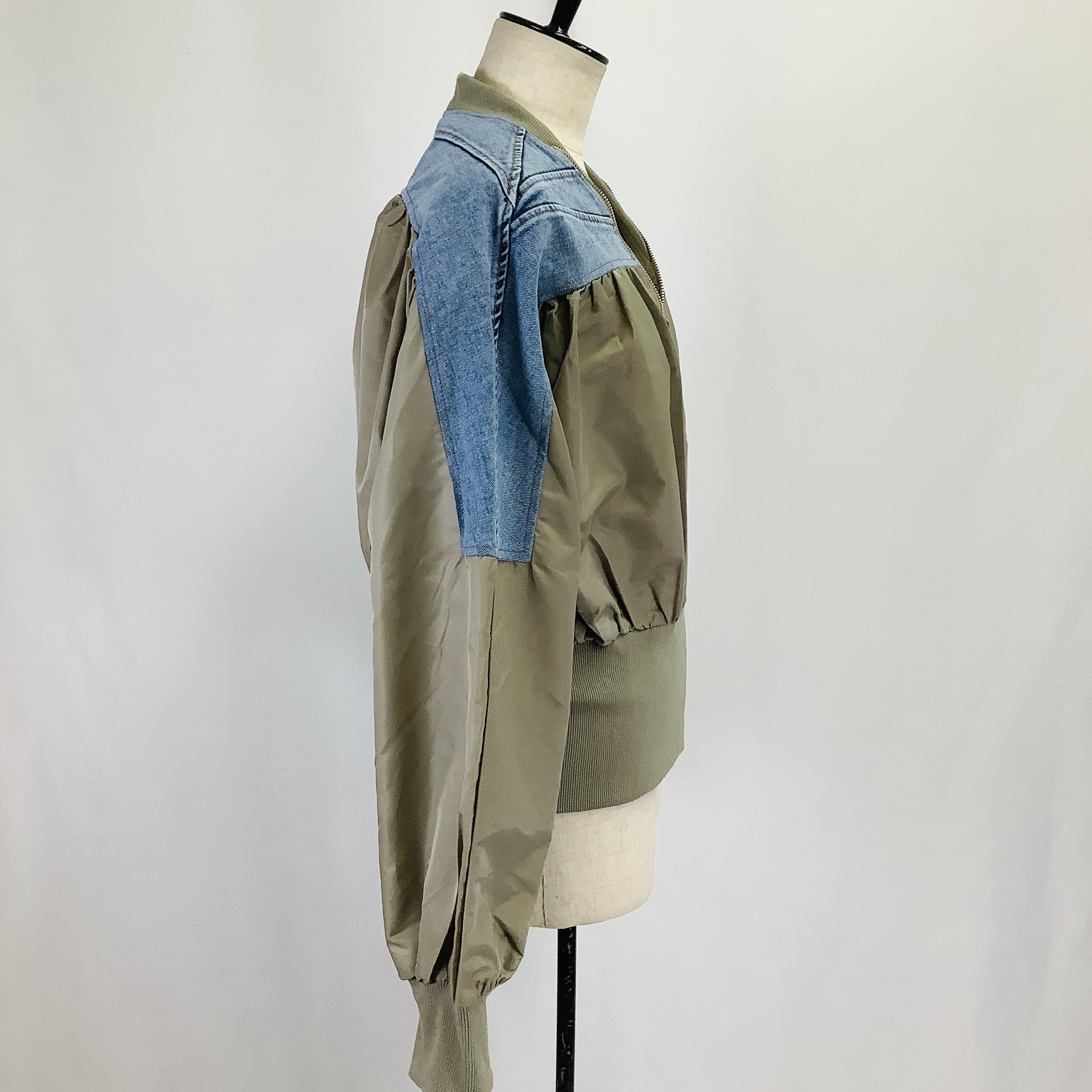 №A16702　【2026年 春　新作】デニム切替ROOKテイストジャケット