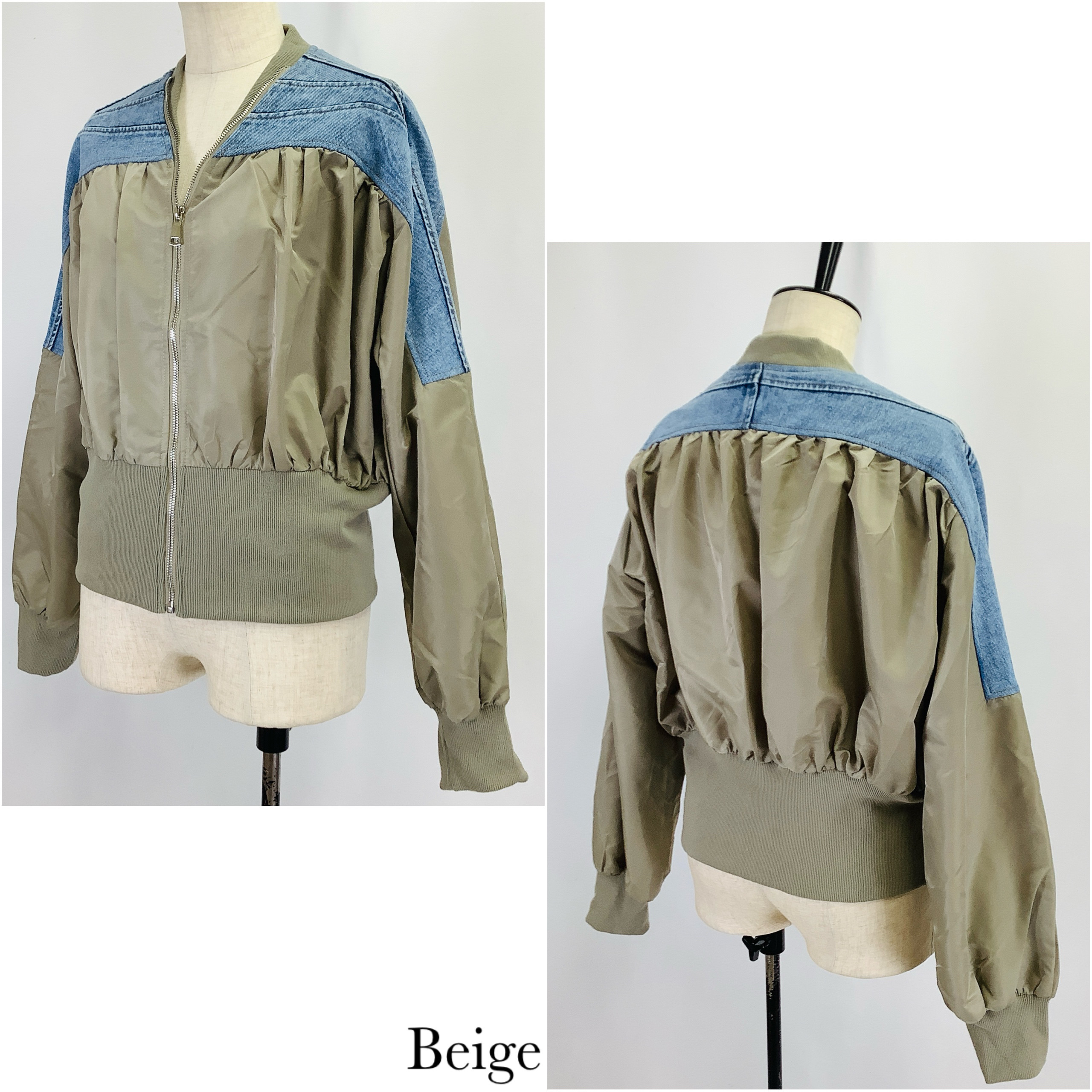 №A16702　【2026年 春　新作】デニム切替ROOKテイストジャケット