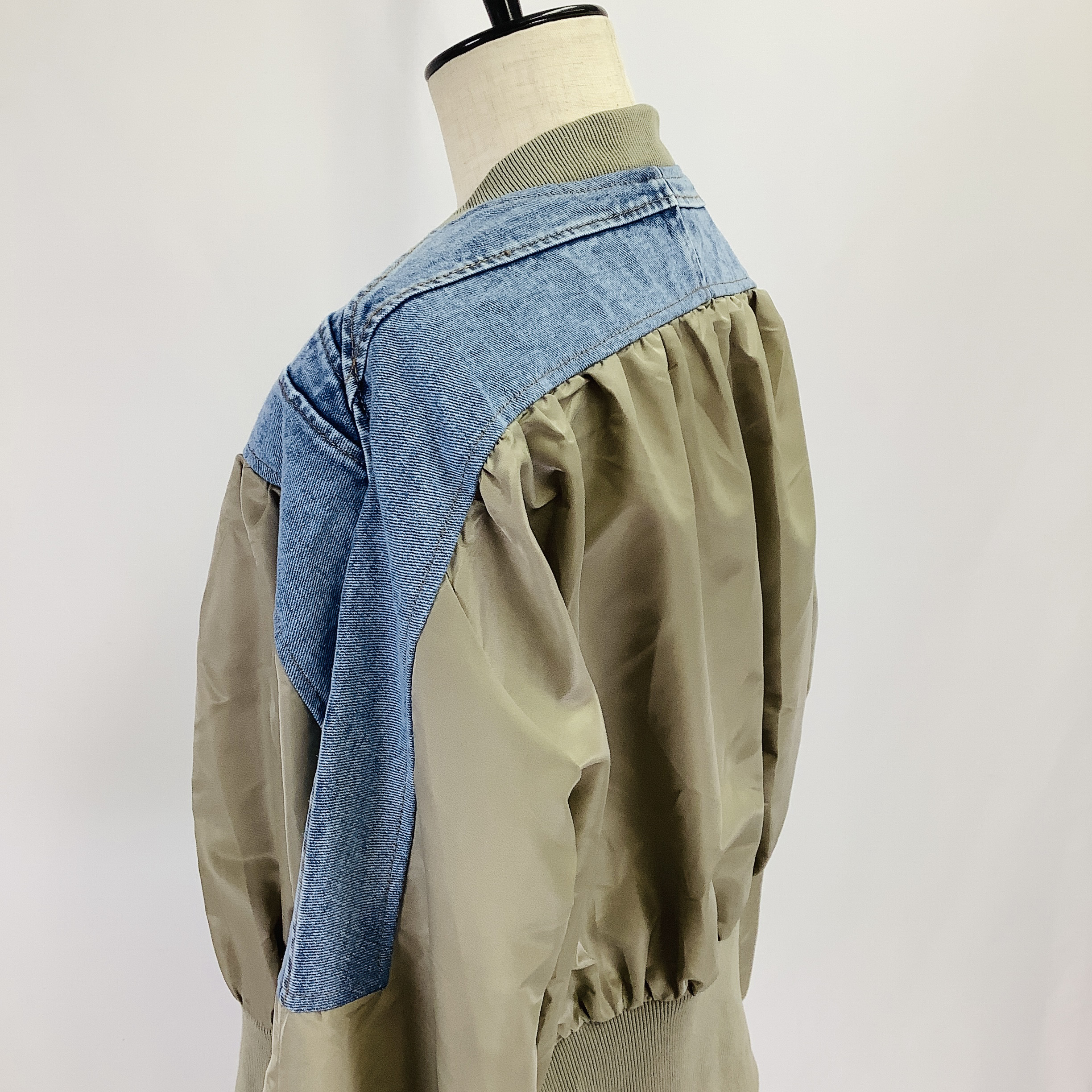 №A16702　【2026年 春　新作】デニム切替ROOKテイストジャケット