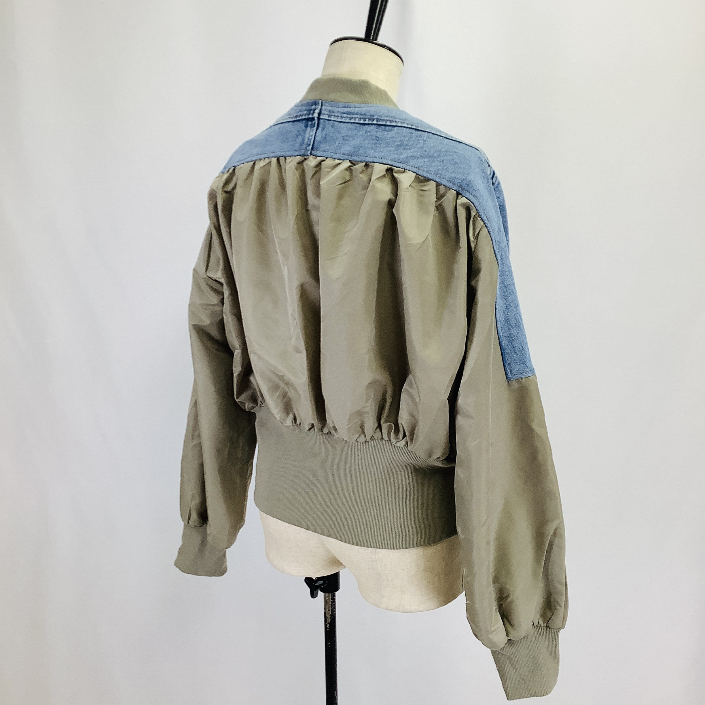 №A16702　【2026年 春　新作】デニム切替ROOKテイストジャケット