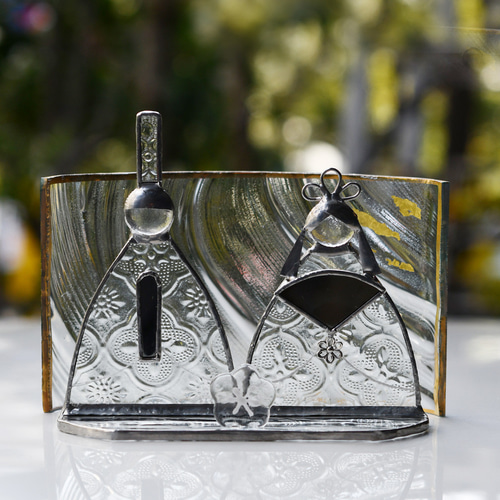 ステンドグラス　お雛様 みえこ様オーダー ステンドグラス お雛様と屏風 その他インテリア雑貨