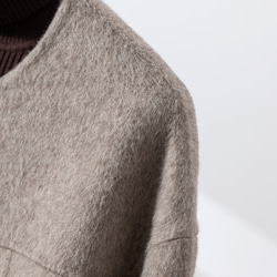 簡約時尚的雙面羊毛短外套，奶茶色（260109-1） 第4張的照片