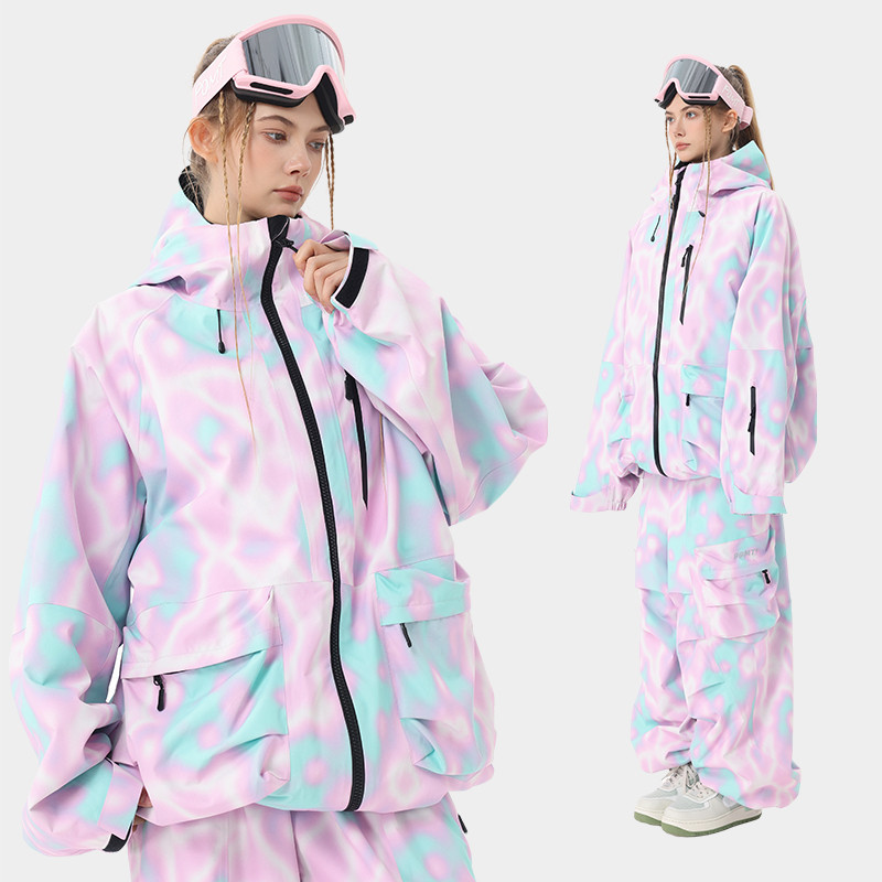 2026 スノボウェア 上下セット ピンク緑 撥水防風 レディース メンズ ジャケット パンツ 2点セット SK170
