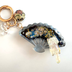 水鏡の巾着 シェイカーキーホルダー レジンキーホルダー 琥珀糖