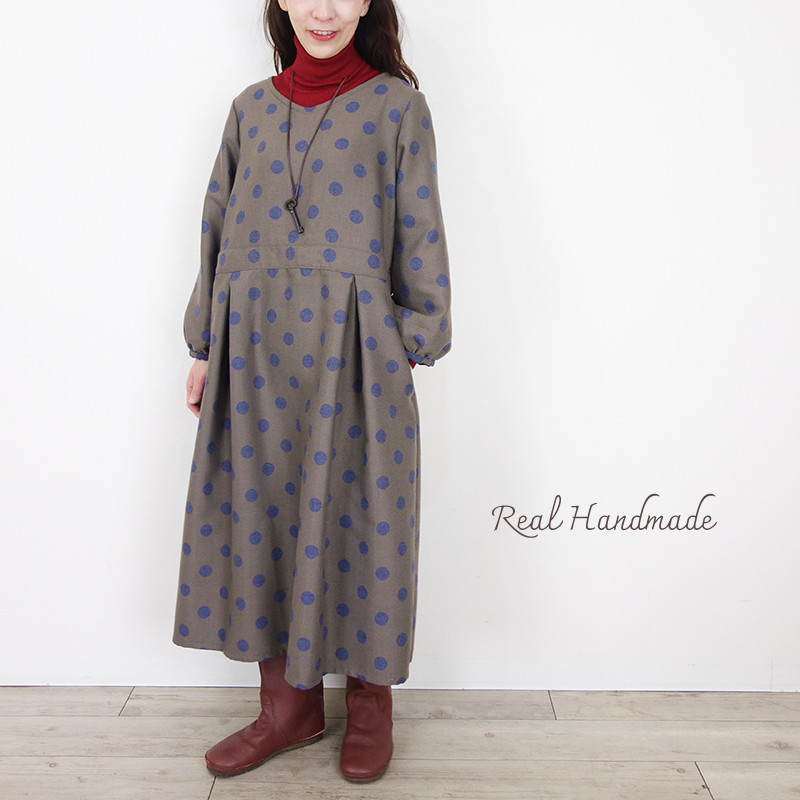 ヴィンテージドット・リバージャガードの切替バックリボンワンピース