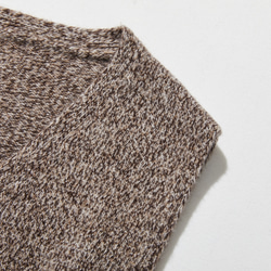 高品質羊毛V領背心，100%羊毛，淺棕色，260118-1 第5張的照片