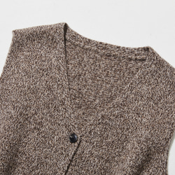 高品質羊毛V領背心，100%羊毛，淺棕色，260118-1 第2張的照片